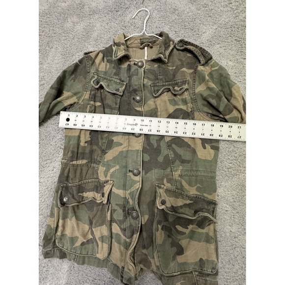 Free People Not Your Brothers Military Jacket Coat Camo Size XS - Picture 4 of 7